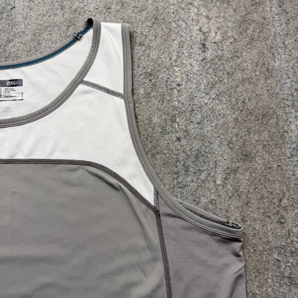 5.11 Tactical Tank Top Men 2XL White Gray Colorblock Performance - Picture 3 of 12